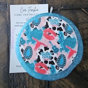 Blue and Pink Western Car Freshie